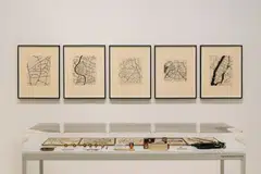 Zarina’s fascination with architecture and flying planes heavily influenced her pieces featuring overhead maps and city layouts.