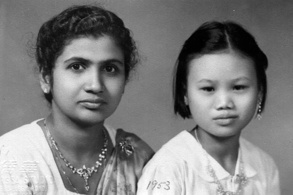 Madam Jane Devasahayam with her foster mother Grace Imelda Joseph.