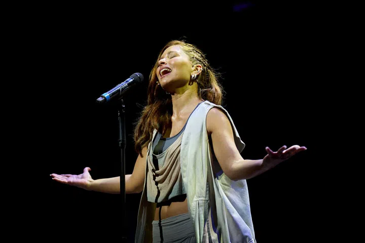Singer Tabitha Nauser shares the role of Mary Magdalene with Frances Lee in Jesus Christ Superstar.