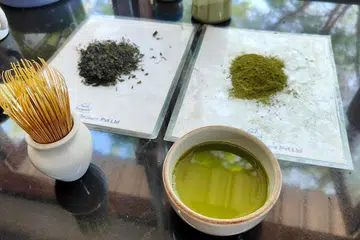 A bowl of matcha at Chota Tingrai. The tea estate in Assam has produced India's first batch of commercial matcha