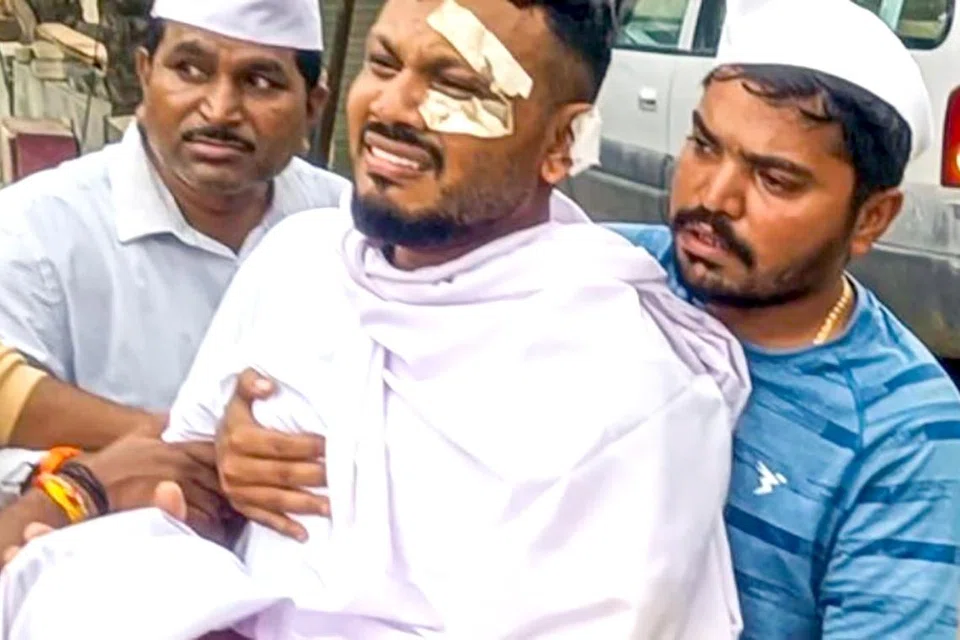 Mr Vishwaskumar Ramesh, the sole survivor of the Air India plane crash, breaks down as he attends the cremation of his brother Ajay, who was with him on the same aircraft.