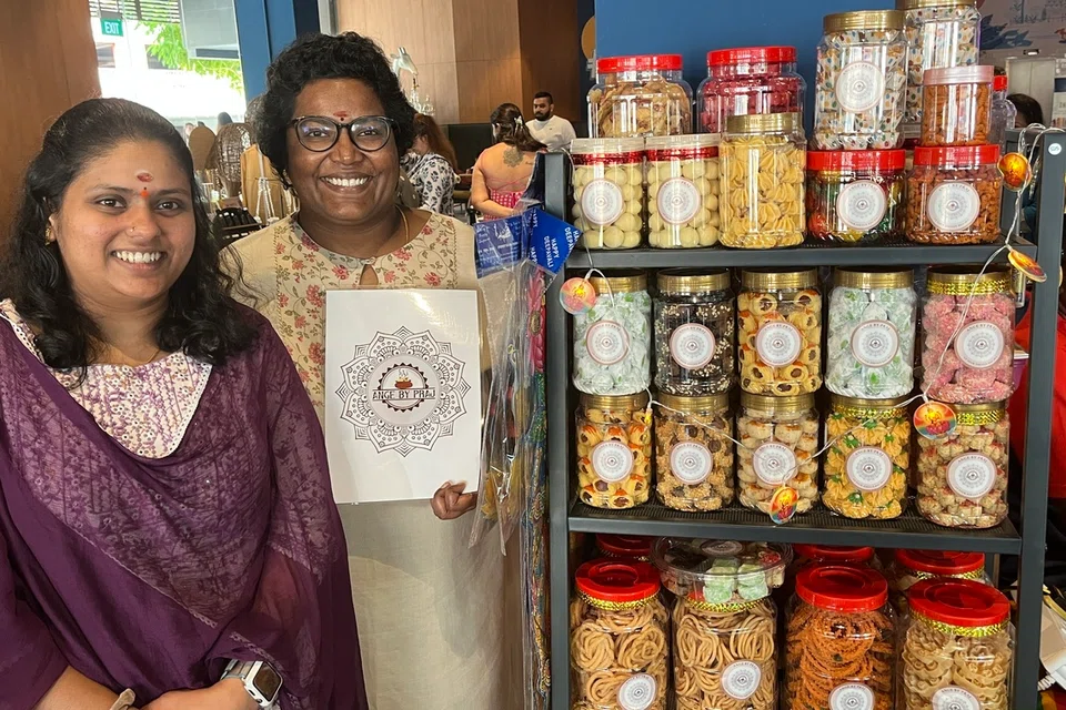 Ms Angeline Benjamin and her niece, Ms Kanageswary Thangga Raju, makes seasonal cookies for Deepavali and Christmas and caters meals for up to 100 people from their home kitchen.