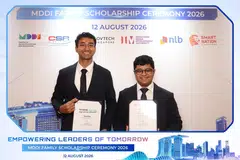 Smart Nation Scholarship (GovTech) recipient Aryan Dalvi and IMDA SG Digital Scholarship recipient Prannaya Gupta.