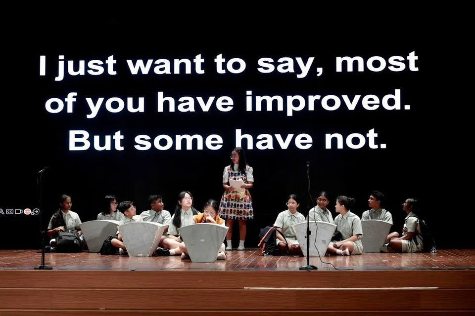 A scene from the play performed by Yishun Town Secondary School