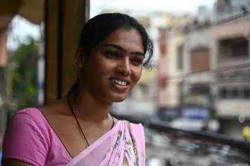 Transgender woman Bhukya Ahalya looking on during an interview with AFP in Hyderabad. The government said it does not criminalise consensual, medically supervised care, but there are no official figures for how many transgender people receive gender-affirming healthcare in India, making the scale of the disruption difficult to assess.