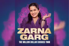 The poster for Zarna Garg’s Million Dollar Excuses Tour.