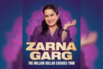 The poster for Zarna Garg’s Million Dollar Excuses Tour.