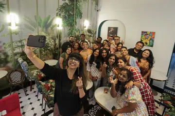 Playback singer and composer Shaktishree Gopalan at a private fireside chat event with the media on Aug 1 at Kunthaville restaurant.