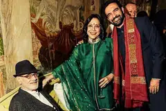 Mr Zohran Mamdani (right) with his parents Mahmood Mamdani and Mira Nair.