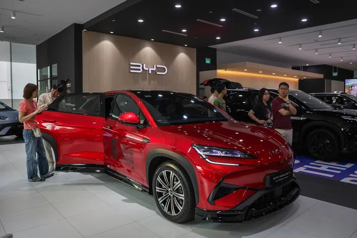 Shoppers at BYD showroom along Alexandra road on Oct 4, 2026.