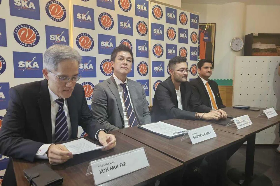 Albirex chairman Daisuke Korenaga (second from left) called the partnership one of the most important moments in the club’s history.