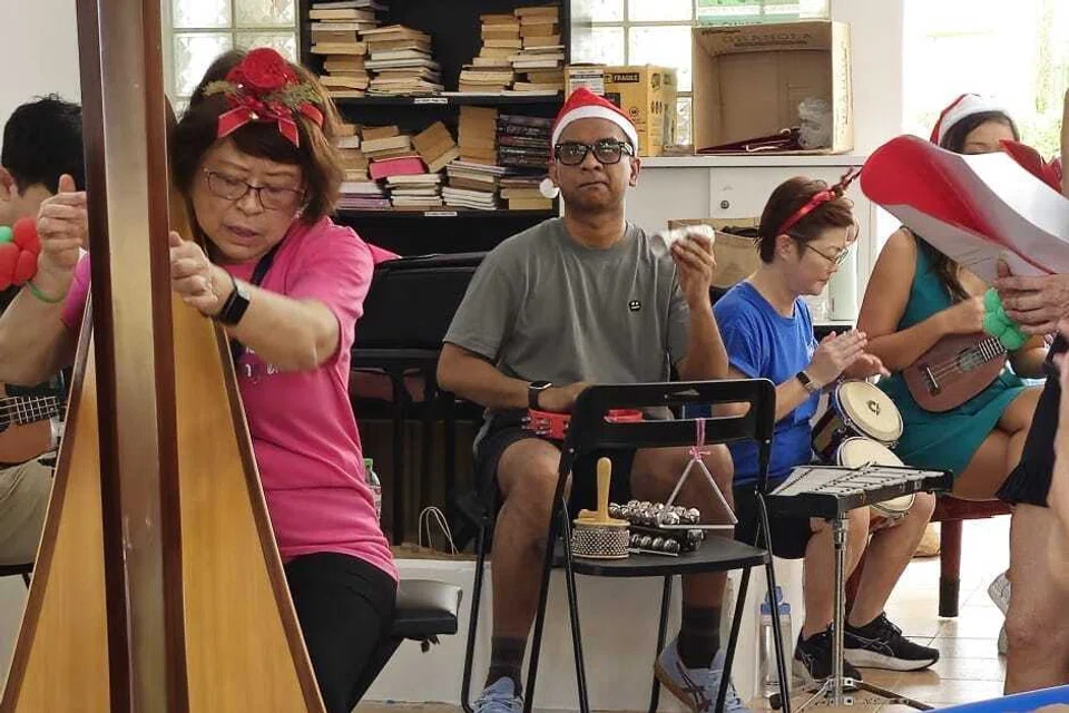 Ms Wong, 70, lives on the 19th floor of Block 2 and is a music educator for the harp and piano.