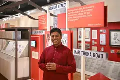 Mr Muhammad Shafiq, a former Youth Wing President of the Singapore Malayalee Association, at the exhibition.