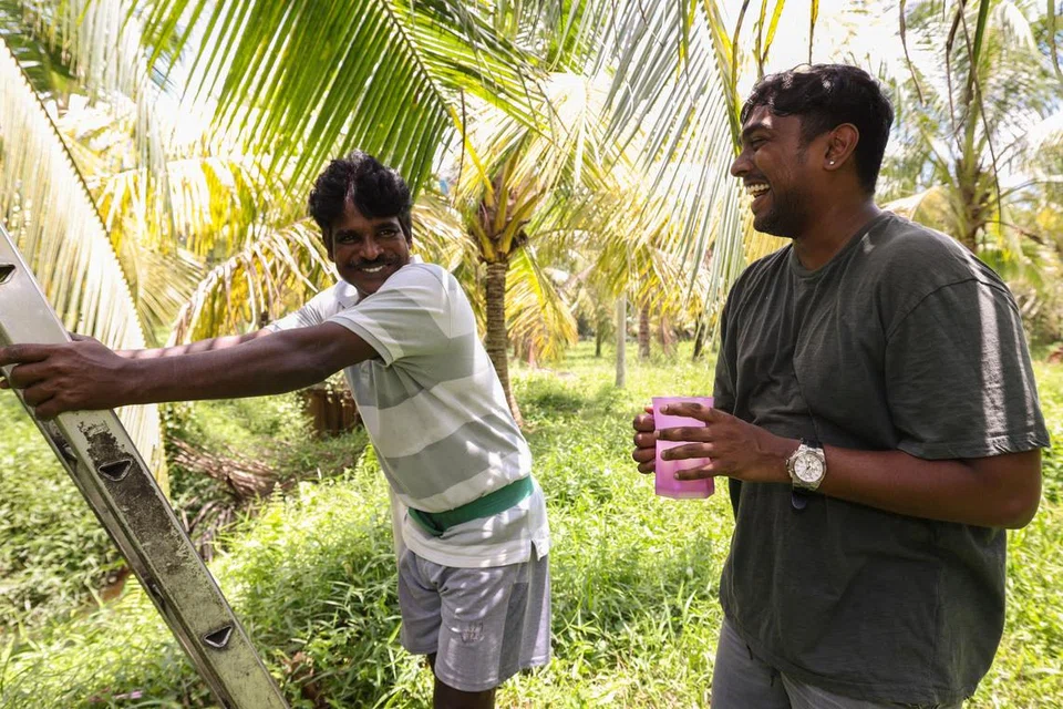 Mr Thangavel Kumar and Mr Sharaveen Prasath, founder of local toddy company HighDrate