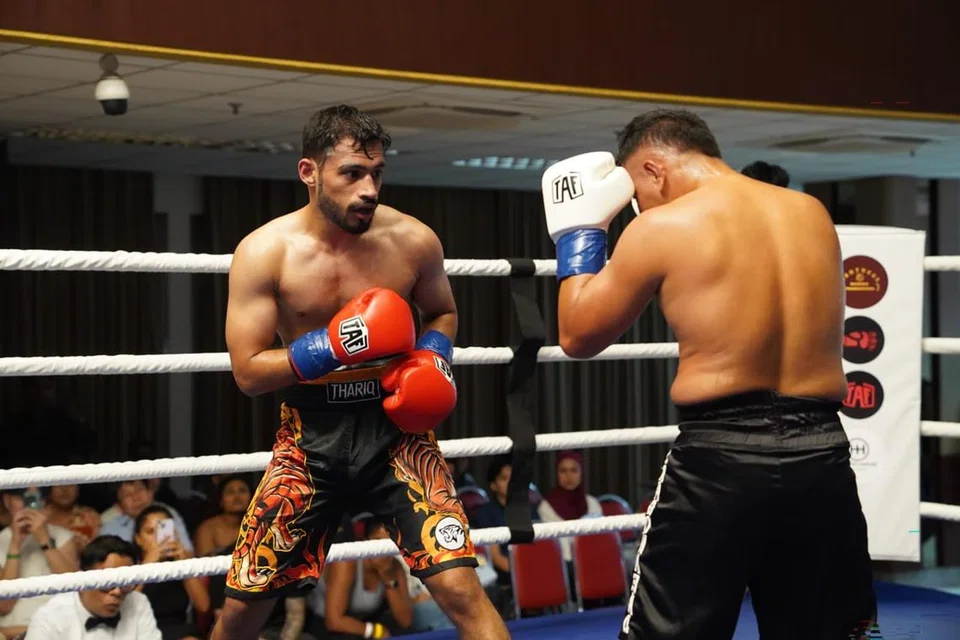 Thariq Aziz, 25, won on his debut as a professional boxer against Indonesian fighter Johan Sigalingging in the 60kg class on Aug 17 at the ‘Test of Champions’ competition at Foochow Building.