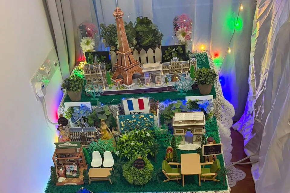 The Anand family’s Parisian-themed golu display this year.
