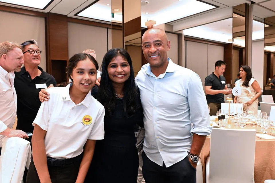 Jainab Javed and Parvati Pujari, Magic Bus’ general manager for international partnerships and strategy, with former Australian rugby team captain George Gregan.