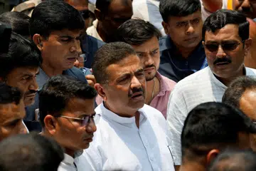 Suvendu Adhikari, a leader of the Bharatiya Janata Party (BJP) in West Bengal state, in Kolkata
