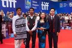 (From left) Sobino Rengma, Anghlong Kanyak, Nancy Nisa Beso, and Theja Rio at the red carpet of the Toronto International Film Festival 2026.