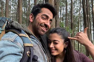 Aysuhmann and Rashmika from Thamma.