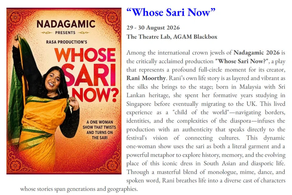Rasa Productions’ Whose Sari Now? at Nadagamic 2026.