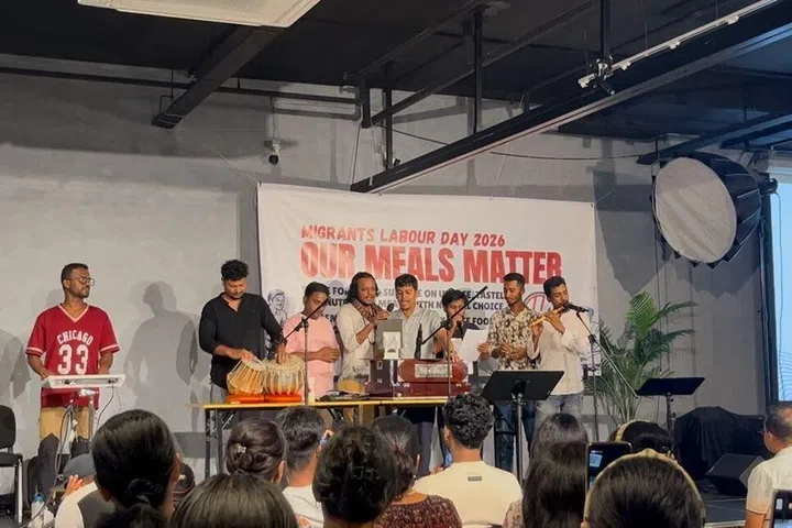 The Bangladeshi folk band consisting of migrant workers.