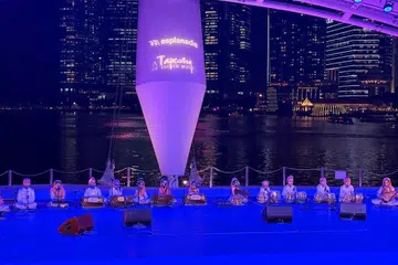 Gurmat Sangeet Academy’s youngest artistes are performing at the DBS Foundation Esplanade Outdoor Theatre.