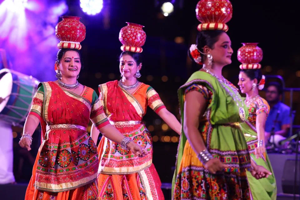 The fusion of devotion, rhythm, and physical balance is the hallmark of Mandavadi Garba.