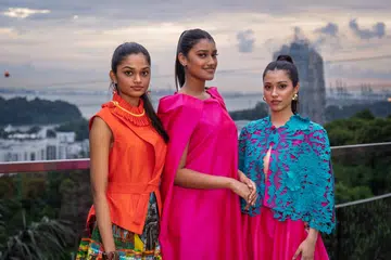 Miss Universe Singapore’s Indian finalists, (from left to right) Ms Satya Nikitha, Ms Nikita Carter and Ms Alexis Kaur.