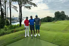 S.S.P. Chawrasia, Shiv Kapur and Chawrasia’s caddy Navtez Singh at the Serapong course.