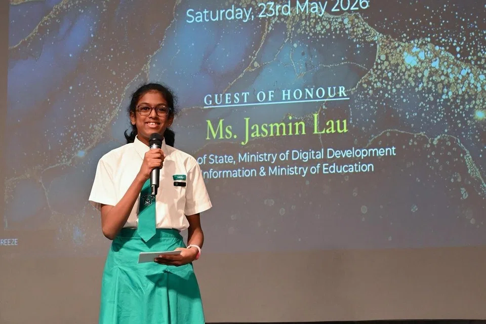 Aadya Komaravalli with her Singapore Silent Heroes Student Award.