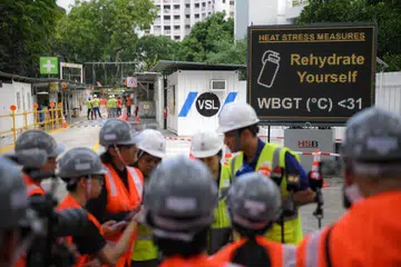 If the wet bulb globe temperature or WBGT is forecast to reach a high of 33 deg C at 2pm, supervisors will remind their workers in advance to hydrate frequently.