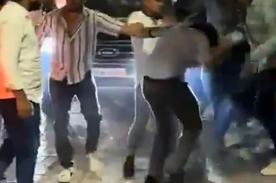 Videos of the aftermath show bystanders thrashing the driver, who tried to flee the scene.