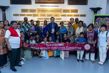 SPS Eric Chua (in dark blue kurta) with residents and IAEC members from Queenstown, and students from SIFAS.