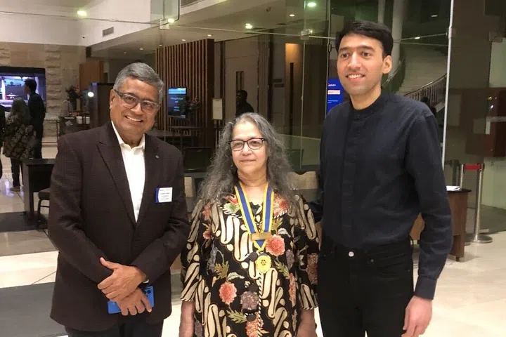 Founder and President of the newly chartered Rotary Passport Club, Dr Sujata Tiwari with her husband Hemant, who returns as a Rotarian after 30 years, and son Vivek, a debutant as a Rotarian.