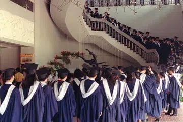 Graduands of National University of Singapore (NUS) at their convocation at Kallang Theatre.