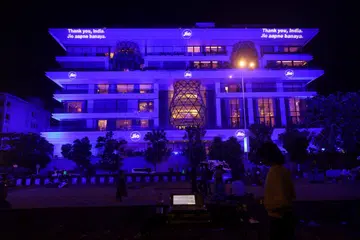 Gulita, the home of Isha Ambani, is lit up after the listing of Jio Platforms IPO in Mumbai, India, October 28, 2026.