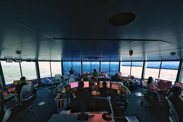 The cabin of the Changi Control Tower on July 22, 2026