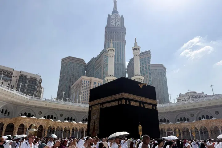 Muslim pilgrims perform Umrah at the Grand Mosque in the holy city of Mecca, Saudi Arabia, October 13, 2026.