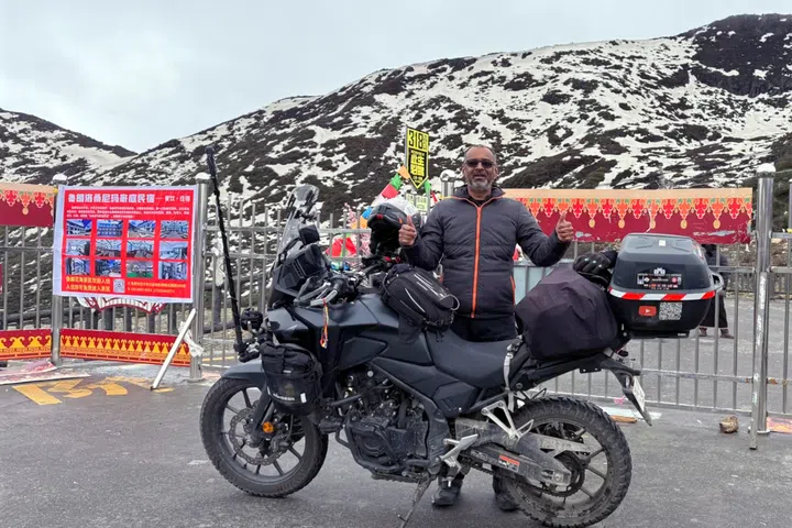 Mr Muthya P Narayanachar rode through seven countries for his 55-day long journey from Hyderabad to Singapore.