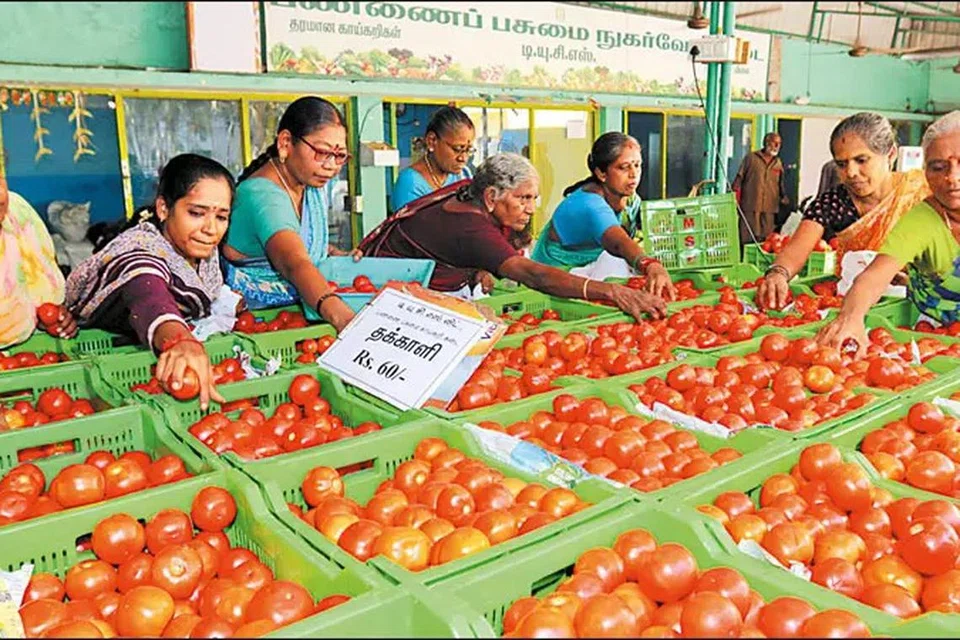 கடையில் விற்கப்படும் தக்காளி.