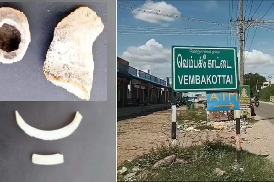 வெம்பக்கோட்டை விஜய கரிசல் குளத்தில் நடந்து வரும் மூன்றாம் கட்ட அகழ்வாய்வில் 3,200க்கும் மேற்பட்ட பொருள்களை ஆய்வாளர்கள் கண்டுபிடித்துள்ளனர். இப்போது சுடுமண்ணால் செய்யப்பட்ட மனித உருவ பொம்மையின் கால் பகுதி சிதைந்த நிலையில் கண்டெடுக்கப்பட்டுள்ளது.
