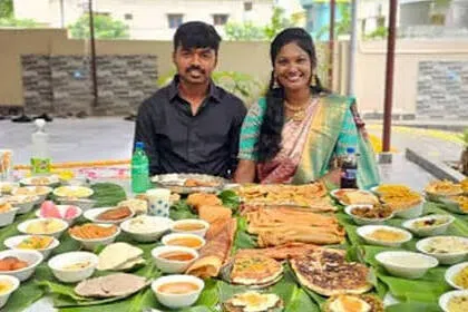 100 உணவு வகைகளுடன் மாப்பிள்ளையை அசத்திய மாமியார் குடும்பம்