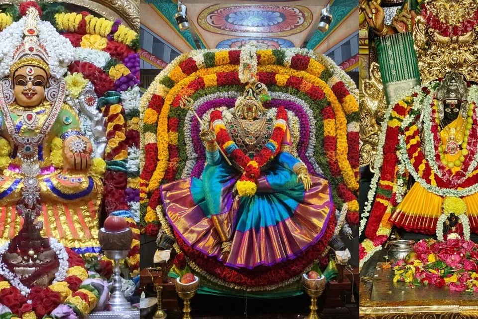 சிங்கப்பூரிலுள்ள பல்வேறு கோயில்களிலிருந்து எடுக்கப்பட்ட தெய்வத் திருவுருவப் படங்கள்.