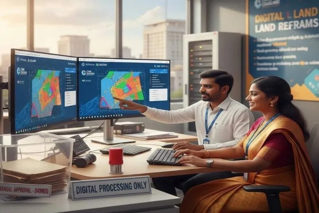 மின்னிலக்கமயமான பட்டா மாற்றம்; கையால் எழுதப்படும் கோப்புகளுக்குத் தடை 