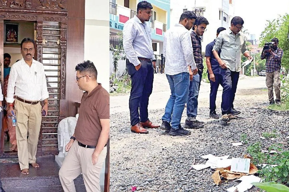 விசாகன் வீட்டுக்கருகே பல்வேறு ஆவணங்கள் கிழித்து வீசப்பட்டிருப்பது தெரியவந்தது.