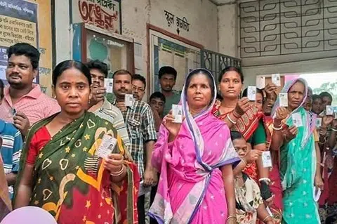 இந்திய நேரம் மாலை 3 மணி நிலவரப்படி, 78.68 விழுக்காடு வாக்குகள் பதிவாகி இருப்பதாகத் தேர்தல் ஆணைய வட்டாரங்கள் தெரிவித்தன.