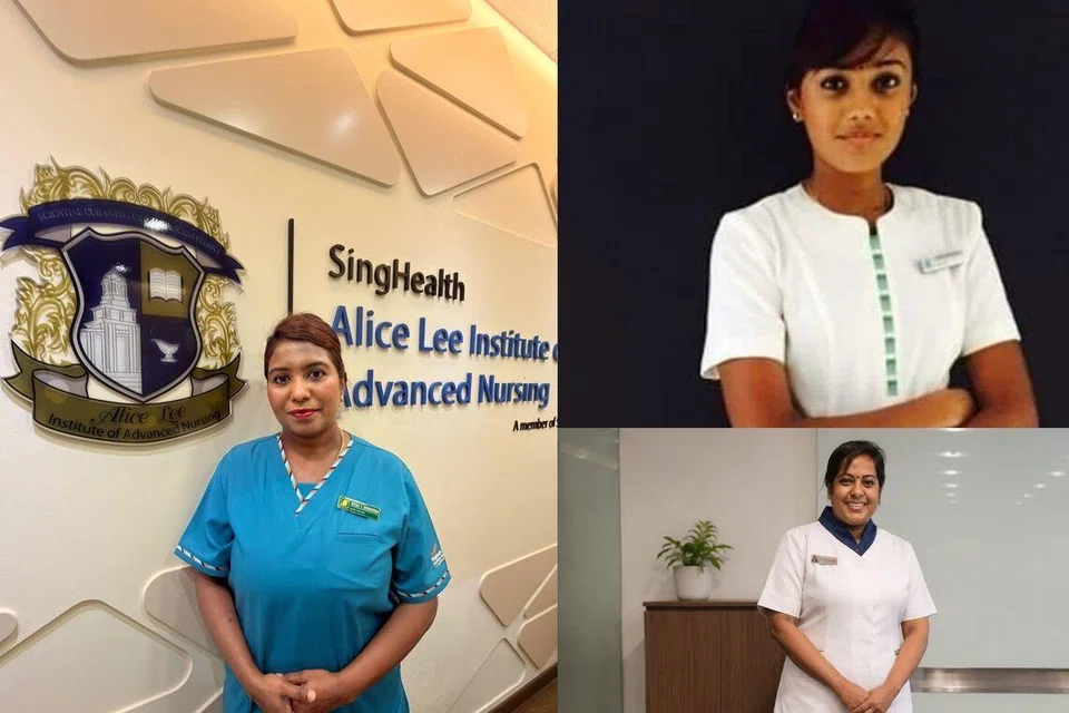 ரீமா கேத்தரின் டென்னிசன், 46 (இடது), மதுரவள்ளி ரவீந்திரன், 32 (வலது மேல்), நீலாம்பிகை இராஜேந்திரன், 39.