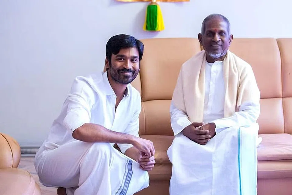 இளையராஜாவுடன் தனுஷ்.