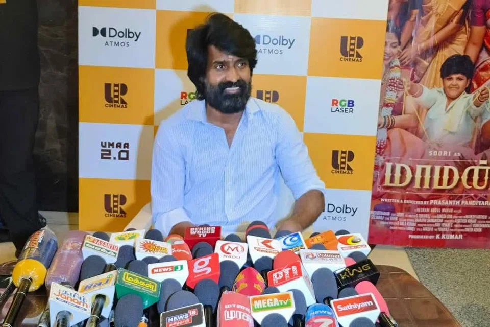 செய்தியாளர்களிடம் பேசிய நடிகர் சூரி.